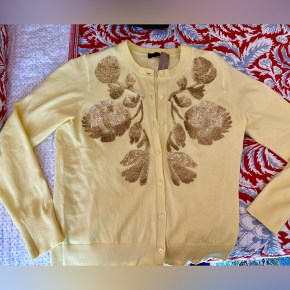 J. Crew Floral Sequin Jackie Cardigan - Picture 2 of 6